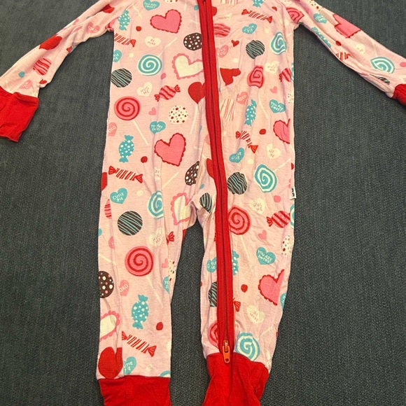 Little Sleepies Other - Little Sleepies Pink Candy Heart Footie